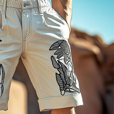 Men's Embroidered Blended Casual Shorts MTA1714C7P