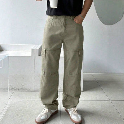 Men's Cotton Vintage Washed Casual Cargo Pants MTA0393D6X
