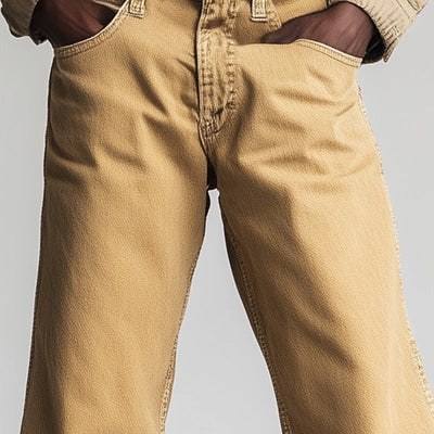 Men's Spring Retro Simple Solid Color Denim Casual Pants MTA1024D1P