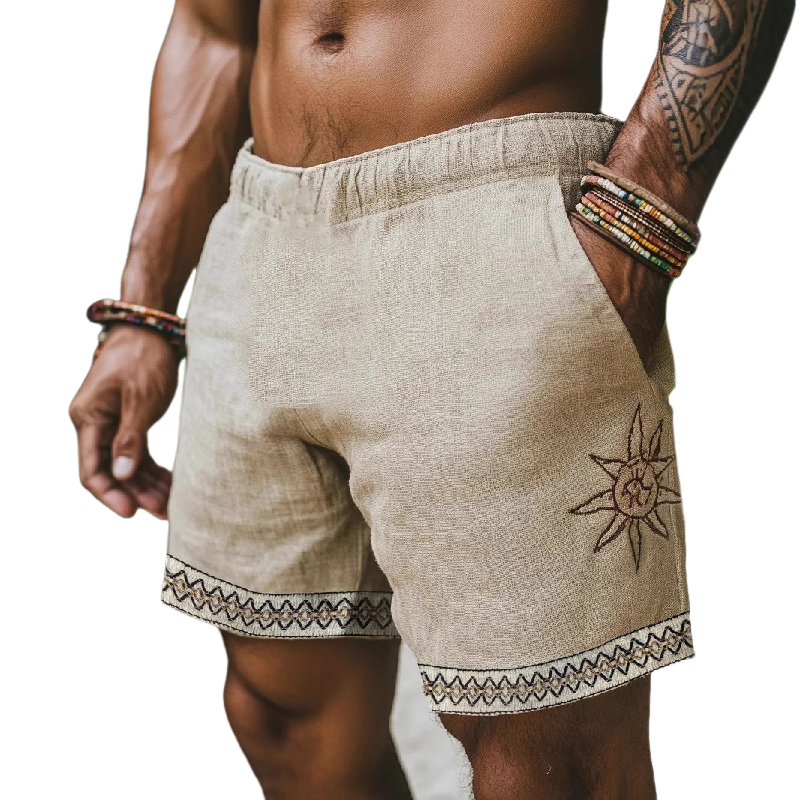 Men's Printed Casual Elastic Waist Shorts MTA1107D6X