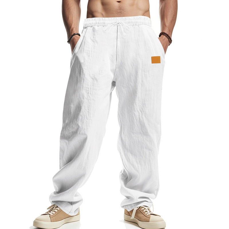 Men's Cotton and Linen Casual Elastic Waist Casual Pants MTA1171D9X