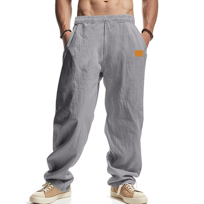 Men's Cotton and Linen Casual Elastic Waist Casual Pants MTA1171D9X