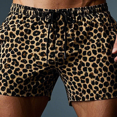 Men's Leopard Print Comfortable Breathable Shorts 03984898P