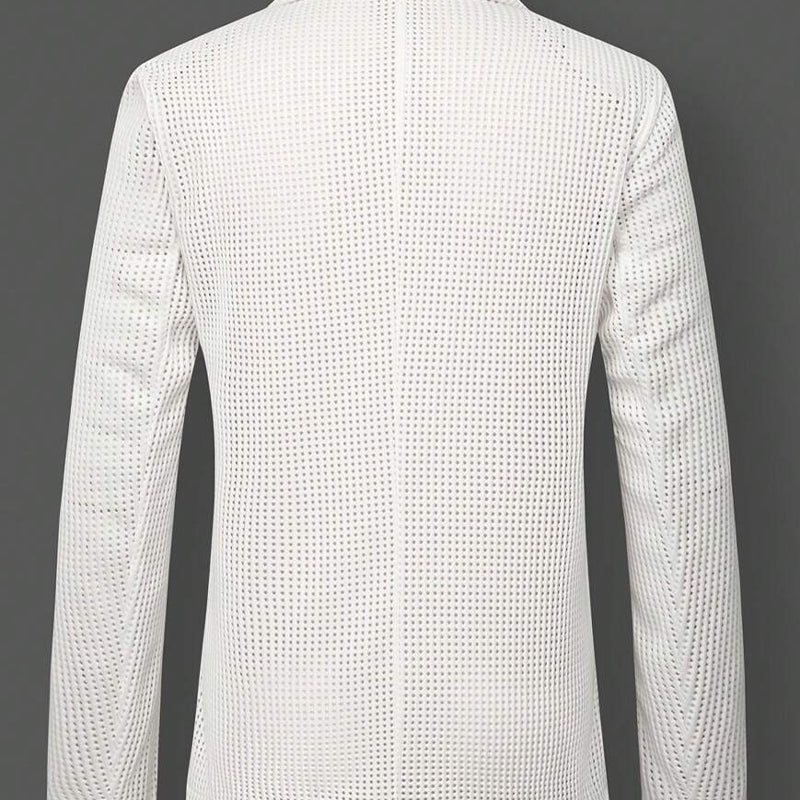 Men's Textured Casual Solid Color Blazer MTA1001D1X