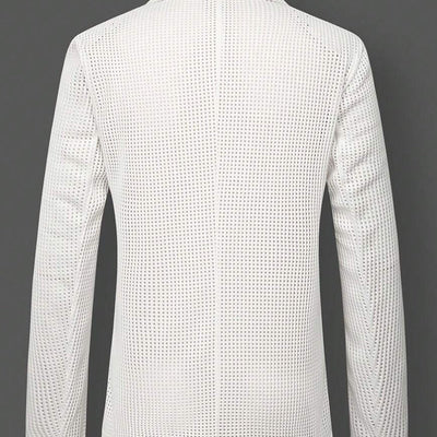 Men's Textured Casual Solid Color Blazer MTA1001D1X