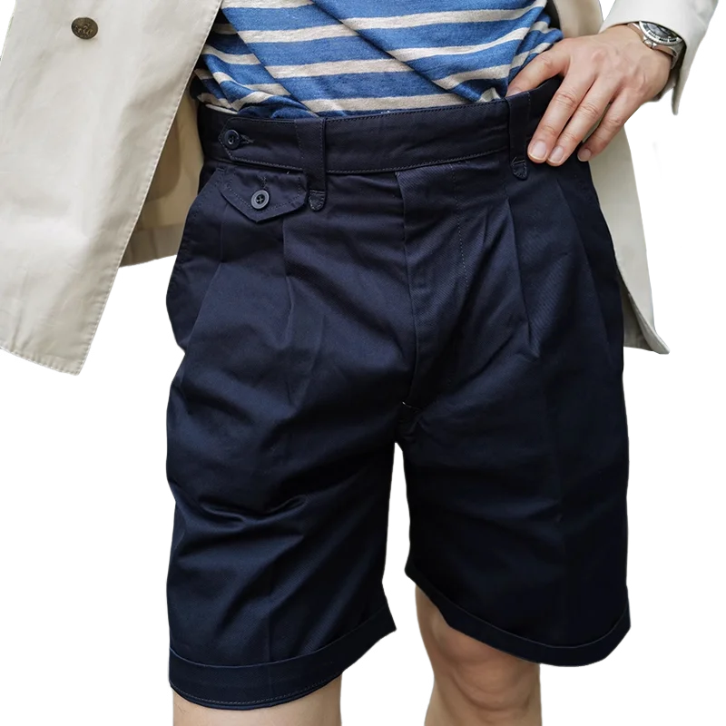 Men's Fashion Solid Straight Mid Waist Suit Shorts MTA1385E5Z