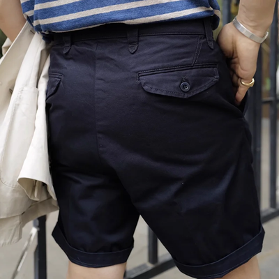 Men's Fashion Solid Straight Mid Waist Suit Shorts MTA1385E5Z