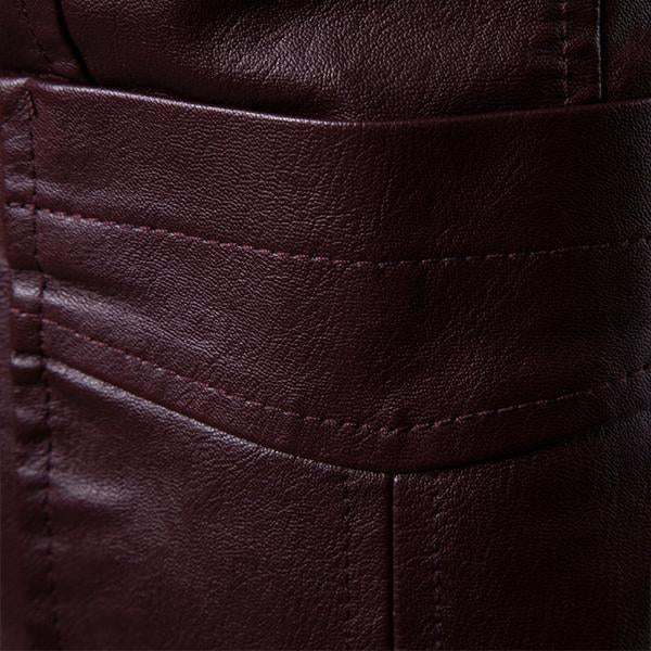 Men's Vintage Lapel Two Button Single Breasted Slim Fit PU Blazer 32344449M