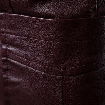 Men's Vintage Lapel Two Button Single Breasted Slim Fit PU Blazer 32344449M
