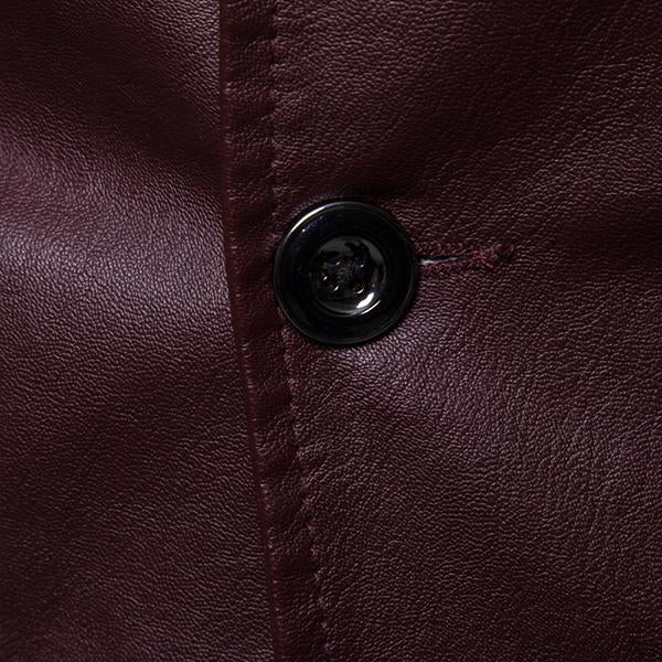 Men's Vintage Lapel Two Button Single Breasted Slim Fit PU Blazer 32344449M