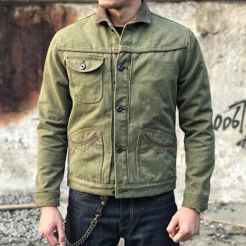 Men's Retro Motorcycle Lapel Single Breasted Jacket 80553280Z